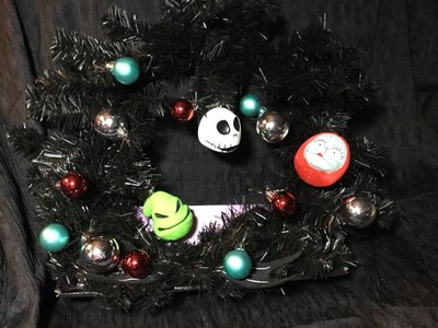 Disney Nightmare Before Christmas Decorated Wreath Door Hanger