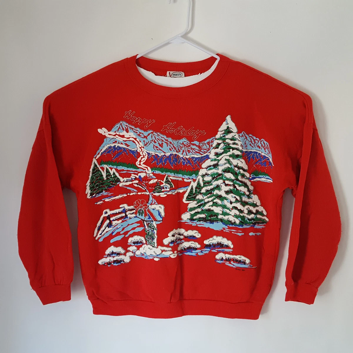 Puffy paint christmas sweatshirt sale