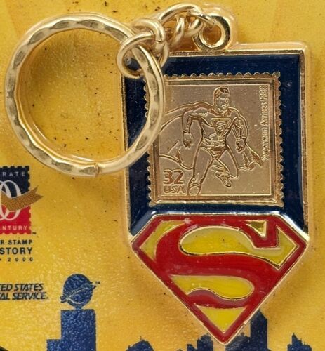 Vintage Superman Briefmarken Sammlerstücke Schlüsselanhänger & 2 Magnete DC Comics USPS 1998 - Bild 14 von 22