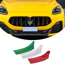 ABS Tricolor Car Center Grill Insert Accessories Trim For Maserati Grecale 2022+