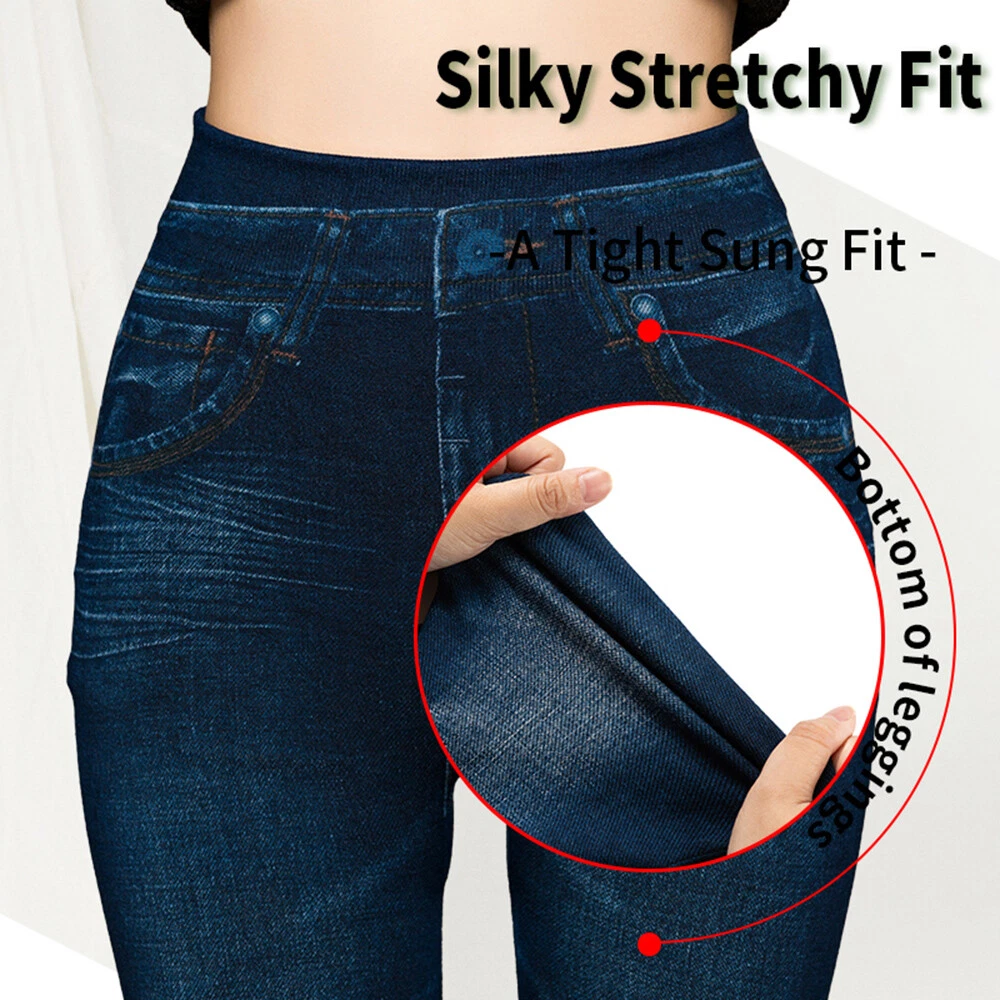 Push Up High Waist Warm Jeans Leggings Women Elastic Jeggings Denim Pants  Slim