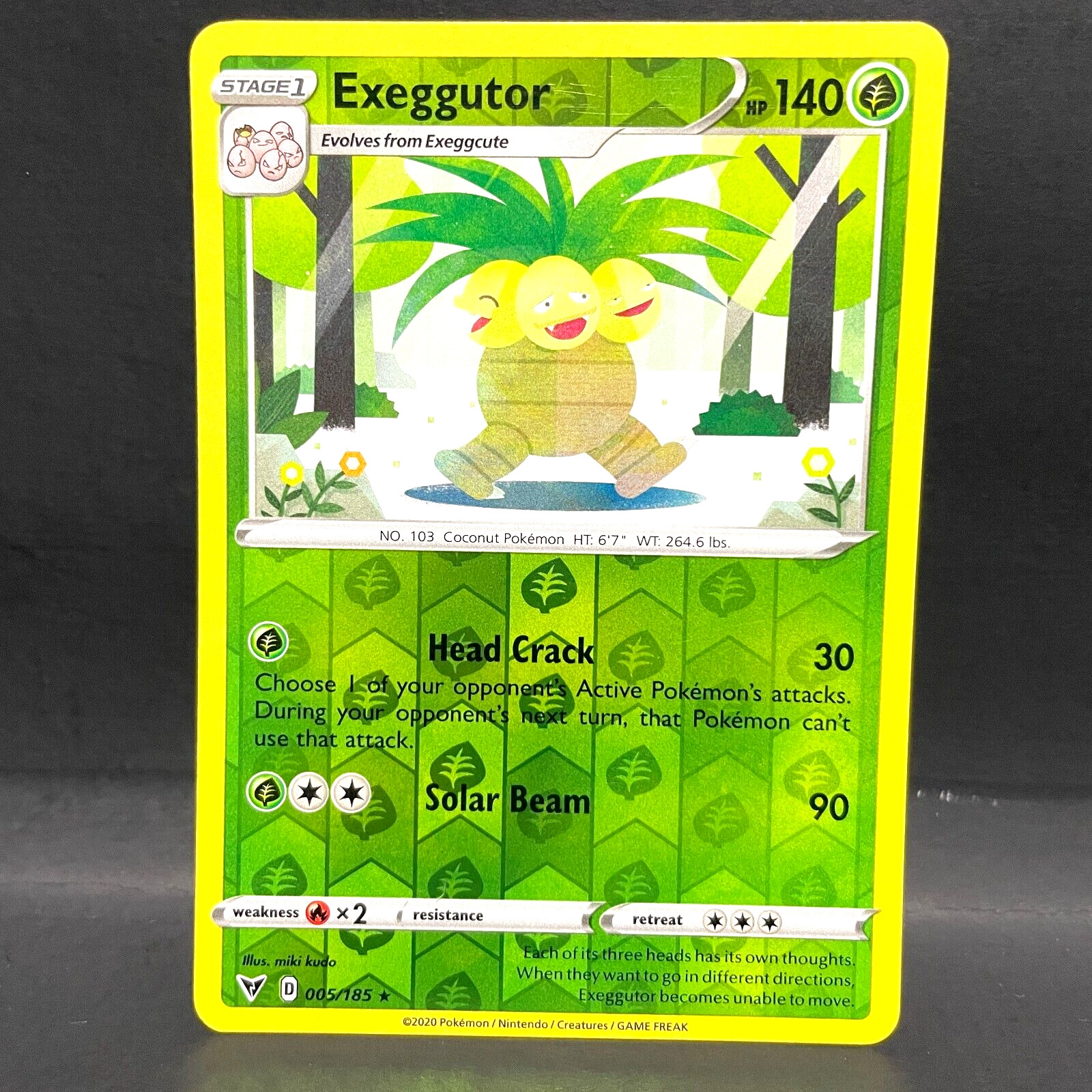 2020 POKEMON VIVID VOLTAGE EXEGGUTOR 005/185 REVERSE HOLO (RARE)