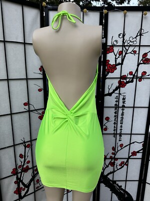 mini neon green dress Neon Orange Sexy Sheer Mesh Sleeveless Round Neck Mini Dress /2-3-1-1 main image 1