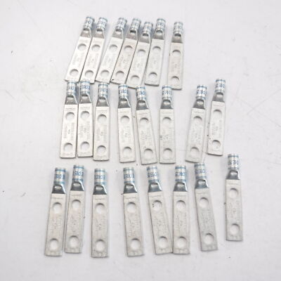 23 Pack Burndy 2 Hole Blue Die 374/7 Compression Lug Connector  6AWG