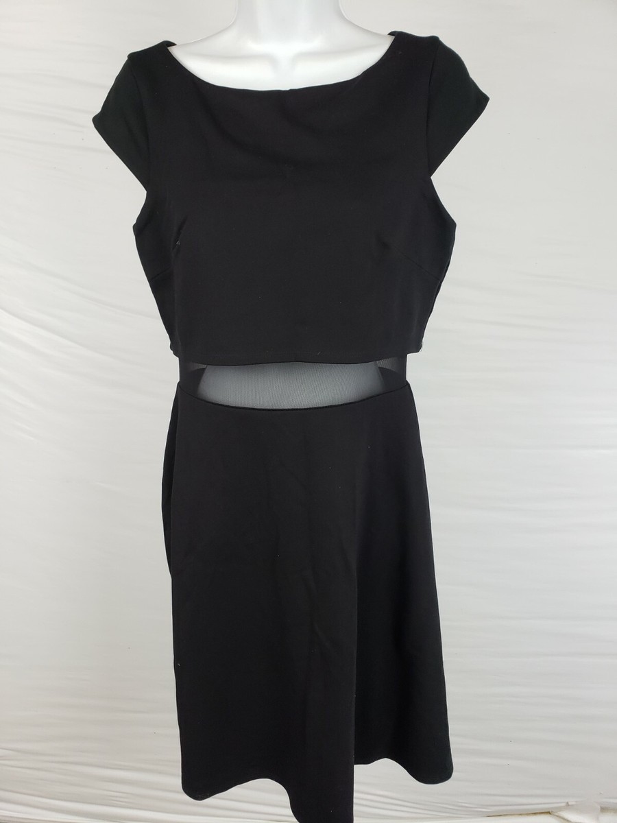 EUC Bailey 44 Black Cap Sleeve Fit & Flare Mesh Middle Dress Size Medium |  eBay