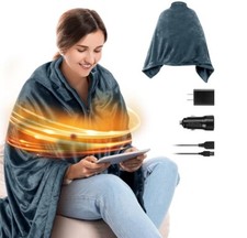 USB Heated Blanket, Heated Blanket Battery Powered, Wearable Heated Shawl Wraps