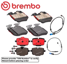 Front & Rear Brake Pad Set OE Brembo Ceramic +Sensor for BMW X4 M / Competition