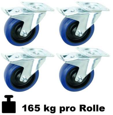 2 Set 125 mm SL Möbelrollen Transportrollen Schwerlastrollen Bockrollen 2 Bremse