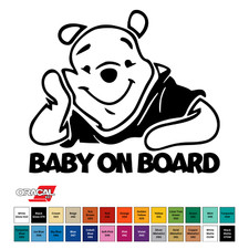 Winnie the Pooh Baby on Board Car Window Permanent Sticker Decal Oracal 651 4"