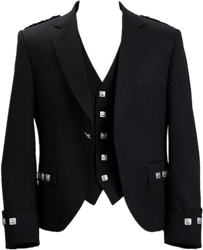 Giacca Uomo Nera Kilkenny Scottish Argyll Equivalente (vedi descrizione) - Foto 1 di 11