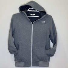 The North Face Full Zip Hoodie Sweatshirt Womens Sz Large Gray Pockets Logo