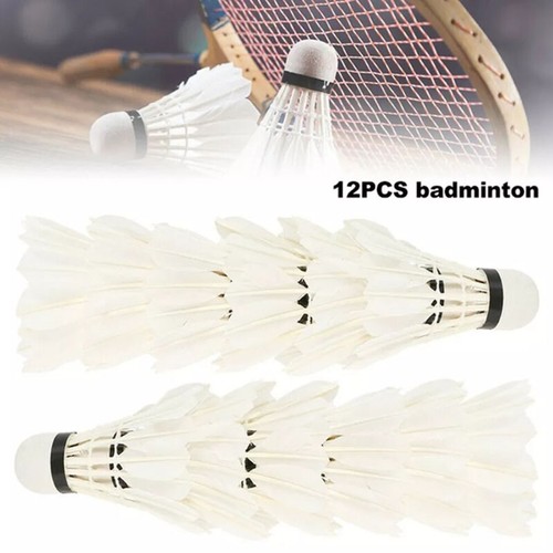 12Pcs Training Goose Feather Shuttlecocks Birdies Badminton Balls Outdoor Sports - Picture 4 of 15