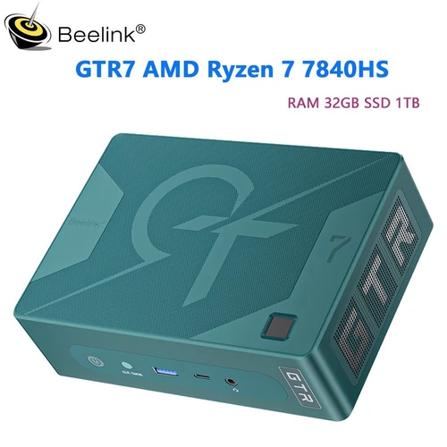 Beelink mini pc GTR7 AMD 7840HS Desktop Computer DDR5 RAM32GB SSD1TB WIFI6 BT5.2