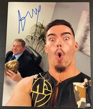 AUSTIN THEORY SIGNED WWE VINCE MCMAHON SELFIE 16x20 PHOTO BECKETT WITNESS COA