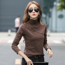 Damen Dicke Unterhemd Warm Pullover Oberteile Damen Blouseturtleneck Langärmelig
