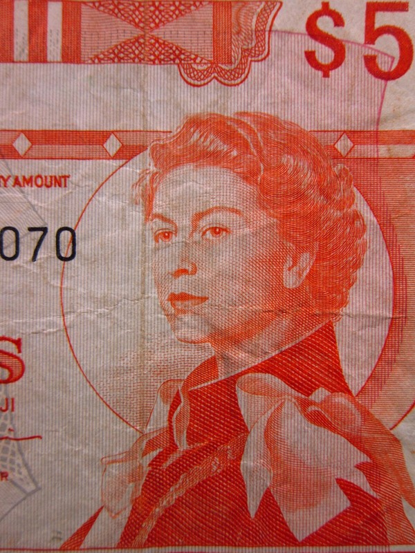 Fiji 5 Dollars ND 1974 A/5 P73 h8070 Central Monetary Authority Bank Money