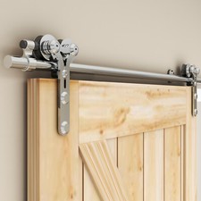 4FT-16FT Stainless Steel Sliding Barn Door Hardware Kit Track Closet Y Roller