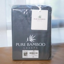 NEW Pure Bamboo 4 pc King Bed Sheets Set 100 Organic Soft Cooling, Charcoal