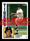 1984-1991 Topps TIFFANY Tigers EX-MT/NM Pick From List All PICTURED aa5
