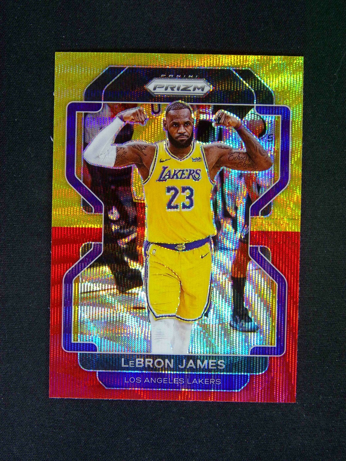 2021-22 Panini Prizm LeBron James #91 Red Gold Wave
