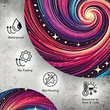 Modern Swirl Pattern Metal Wall Decor Purple Pink Blue Design