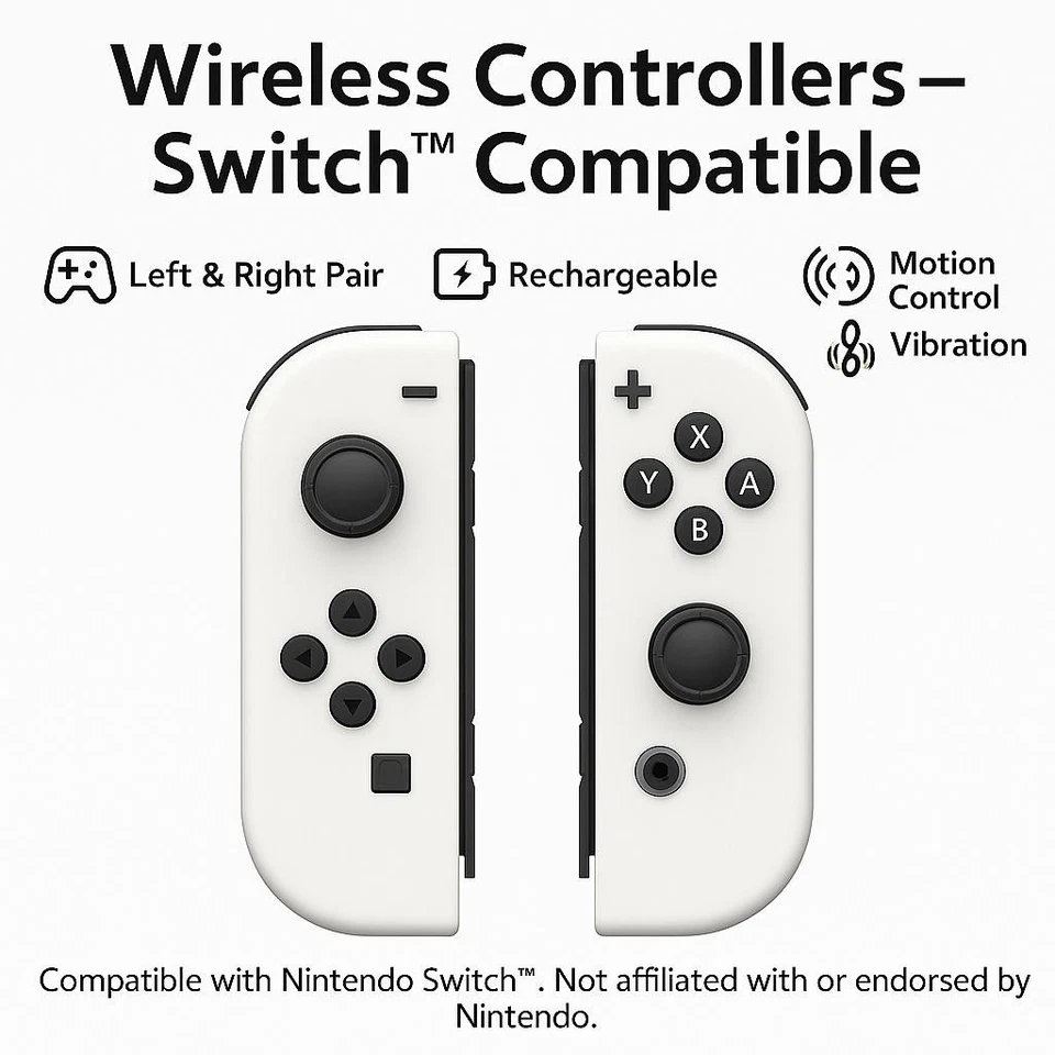 For Nintendo Switch Joy-con-Controller Left w/ Right Wireless Gamepad 1-Pair - Image 4 of 4