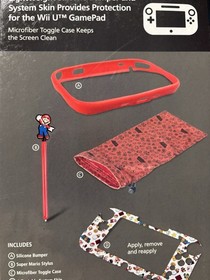 NEW Super Mario Kit Console Skin + Case + Bumper + Stylus for Nintendo Wii U