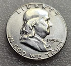 1954 S Franklin half dollar 90% Silver US #137A