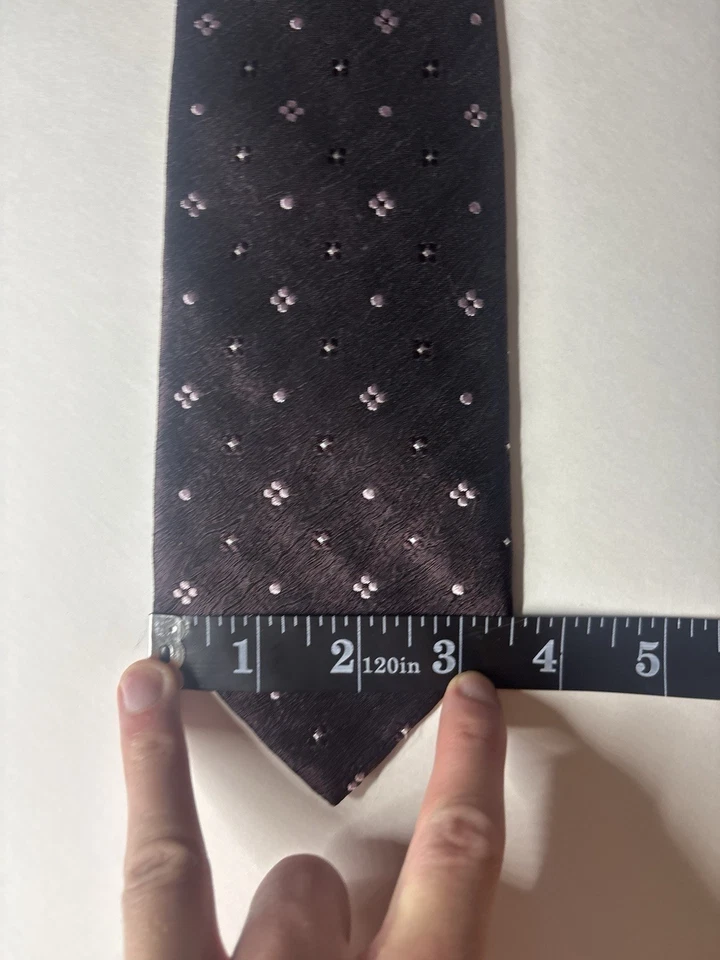 Ermenegildo ZEGNA Couture Men’s 100% Silk Brown Floral Necktie Jacquard 58”x3.5” - Image 2 of 4