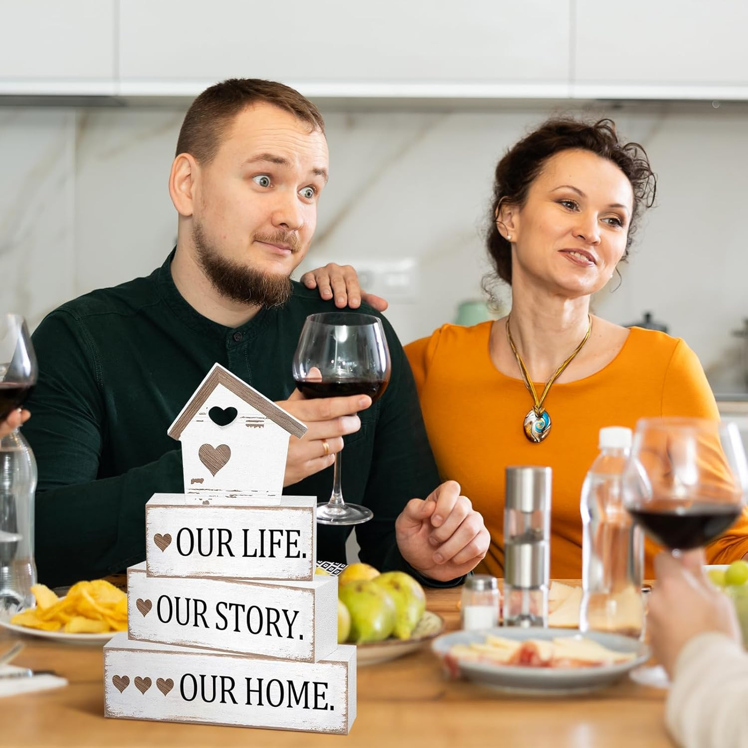 Farmhouse Wooden Tabletop Decor Home Tiered Tray Decor Rustic Distressed Our Lif
