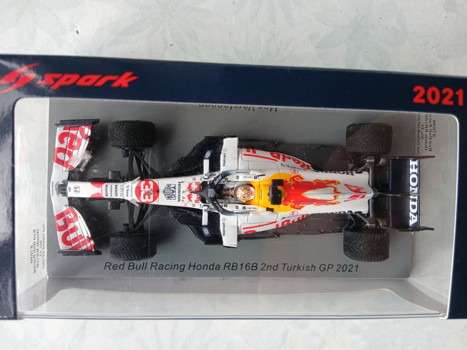 Spark Red Bull Racing Honda Max Verstappen 2º GP de Turquía S7696 Nº33 RB16B 2021 Foto 2 de 4