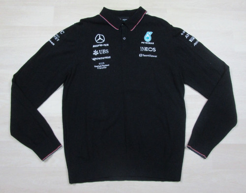 Mercedes AMG Petronas Wool Blend Sweater Men's (XL) Black Formula 1 Racing Team