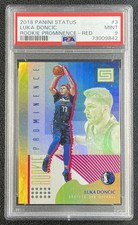 LUKA DONCIC PSA 9 2018-19 PANINI STATUS #3 ROOKIE PROMINENCE RED RC 9842