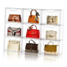 Purse Organizer for Closet,Clear Acrylic Display Case for Handbag Organizer, 