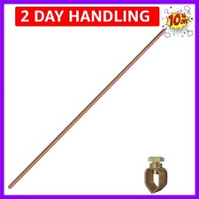 3Ft Ground Rod 1/2" Copper Clad Grounding Rod with Ground Clamp for Electric ...