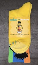 A2 1pr- BOMBAS SESAME STREET BERT Crew Socks Size LARGE NEW Limited Edition