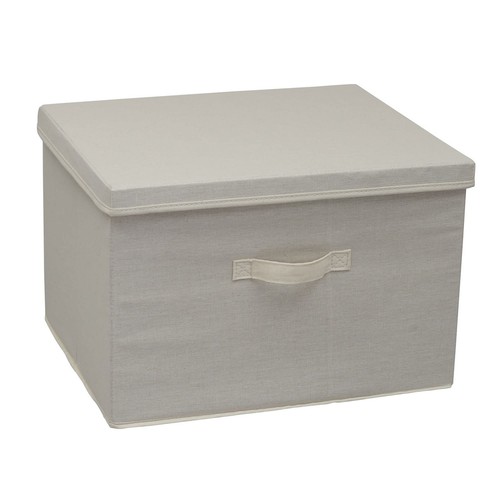Household Essentials Natural Wide Storage Box with Lid, 15”x18.5”x12”, Wide-1...
