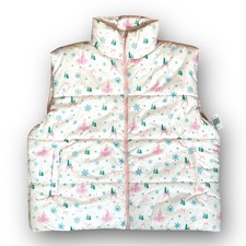 2025 Disney Parks Fantasyland Castle Holiday Puffer Vest Woman New Size Large