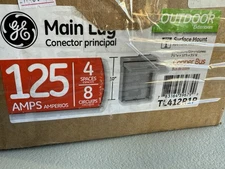GE 125 Amp 4-Space 8-Circuit Outdoor Main Lug Circuit Breaker Panel TL412R1P