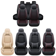 For Toyota Corolla Camry RAV4 Seat Covers Full Set 5 Seats Front Rear PU Leather