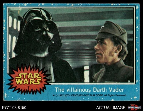 1977 Topps Star Wars #7 The villainous Darth Vader 2 - GOOD