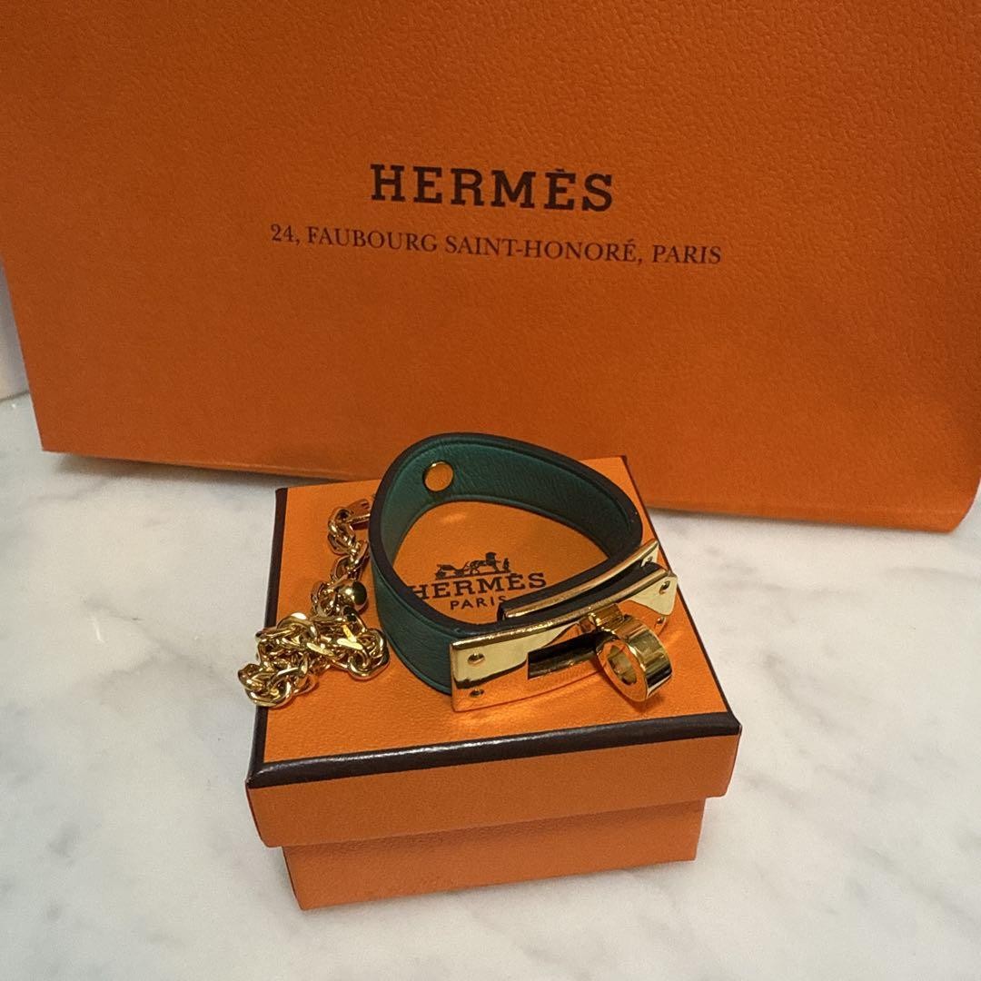 Hermes Kelly Green Glam Bag Excellent Used No Box Gold Hardware 14.5 Inch