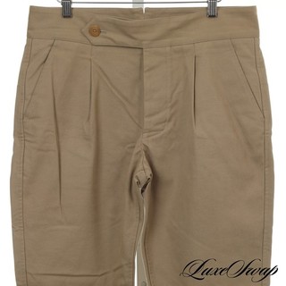 #1 MENSWEAR SEH Kelly British Isles Tan Brushed Pique Self Belt Ghurka Pants M