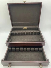 Reed & Barton WOOD FLATWARE 2-Compartment CHEST Silverware Anti-Tarnish Flatware