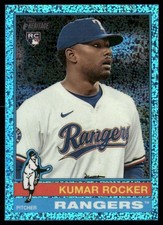 Kumar Rocker 2025 Topps Heritage Chrome Aqua Sparkle Texas Rangers #179