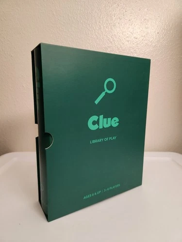 WS Bookshelf Library of Play Clue Vintage Green Board Game w/ Slipcover Hasbro