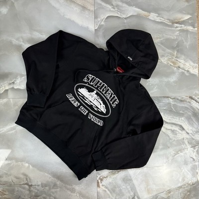 BRAND NEW - Corteiz x Supreme RTW Alcatraz Hoodie Black/White