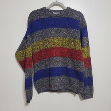 Vintage 90s Concrete Streetwear Knit Sweater - Size M Medium 80s COOGI STYLE