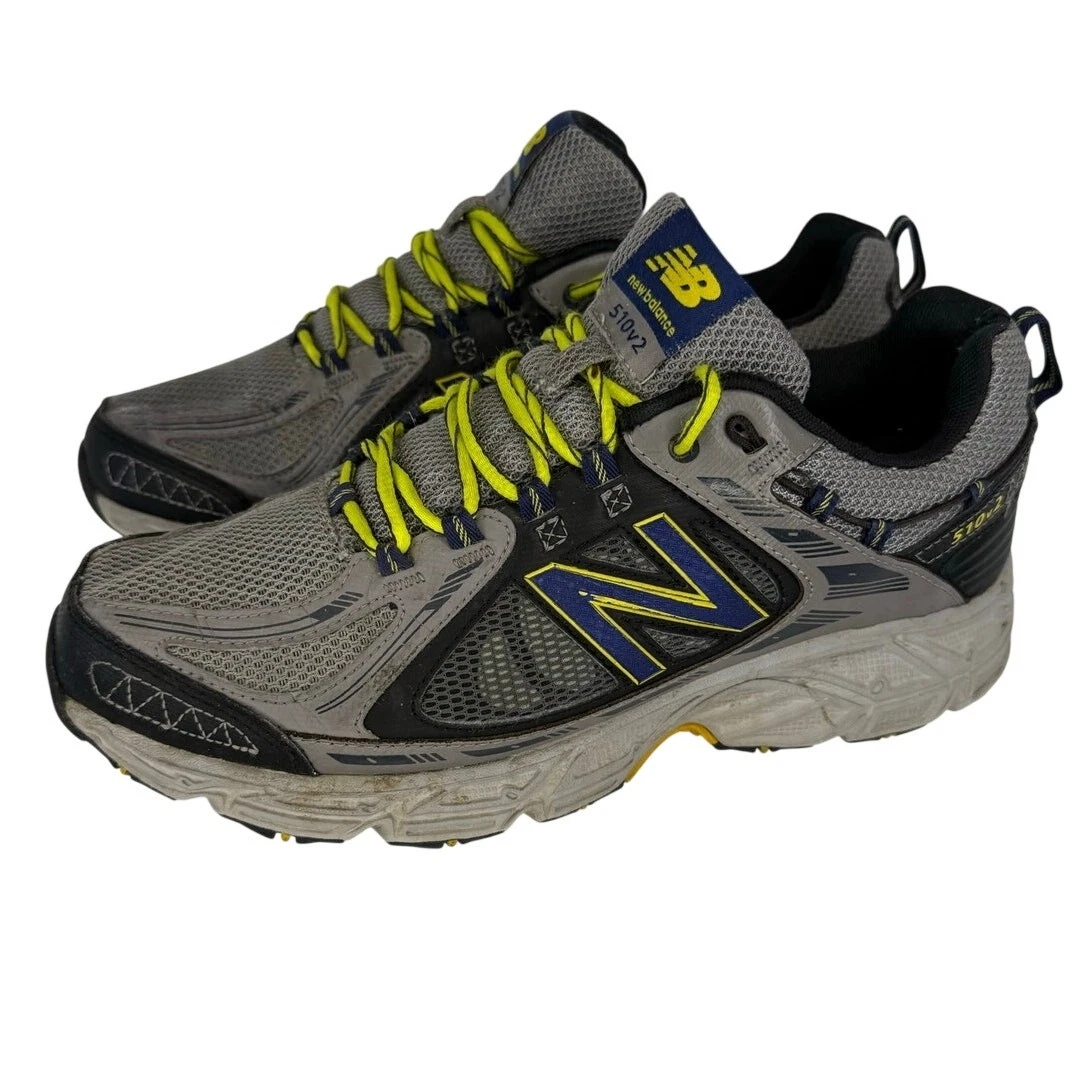 New Balance 510v2 Trail Running Shoes Mens 9.5 D Gray Blue Yellow MT510GB2