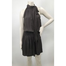 Lavish Boutique Dark Gray Sleeveless Mock Neck Blouson Mini Dress S Party Summer